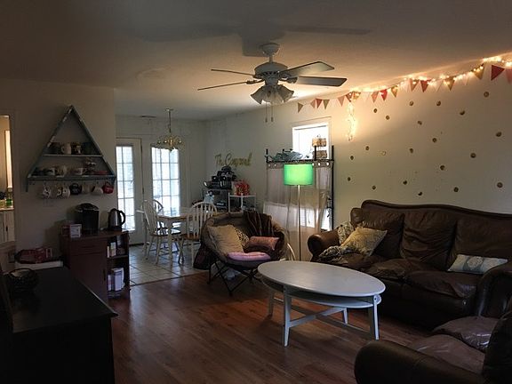 Spacious living room that is open to dining area