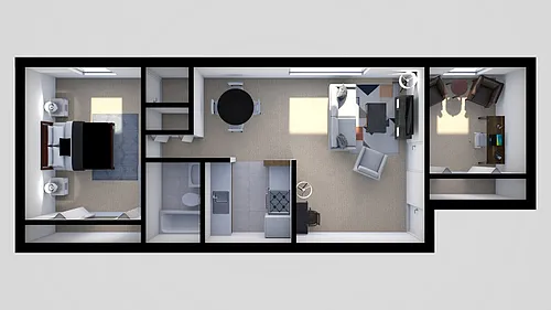 Floor plan 1 Bedroom and Den
