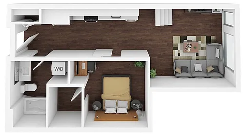 Floor plan 2 Bed/1 Bath-F1