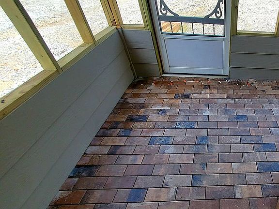 Screened porch of apartment