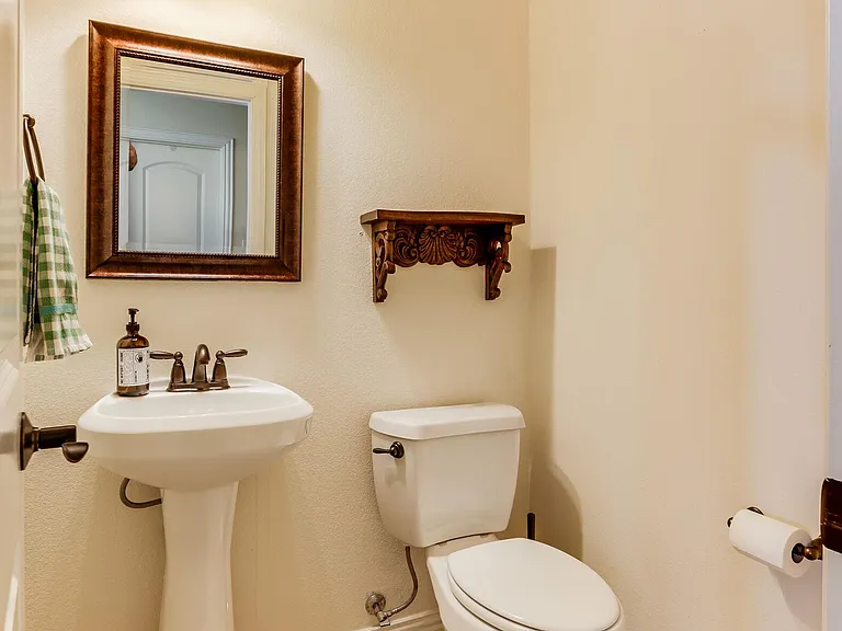 Powder room w living room on 2nd floor