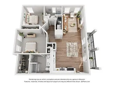 Floor plan Parkview - 2 Bedroom