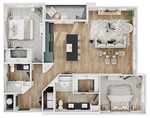 Floor plan B3 (2 Bedroom)