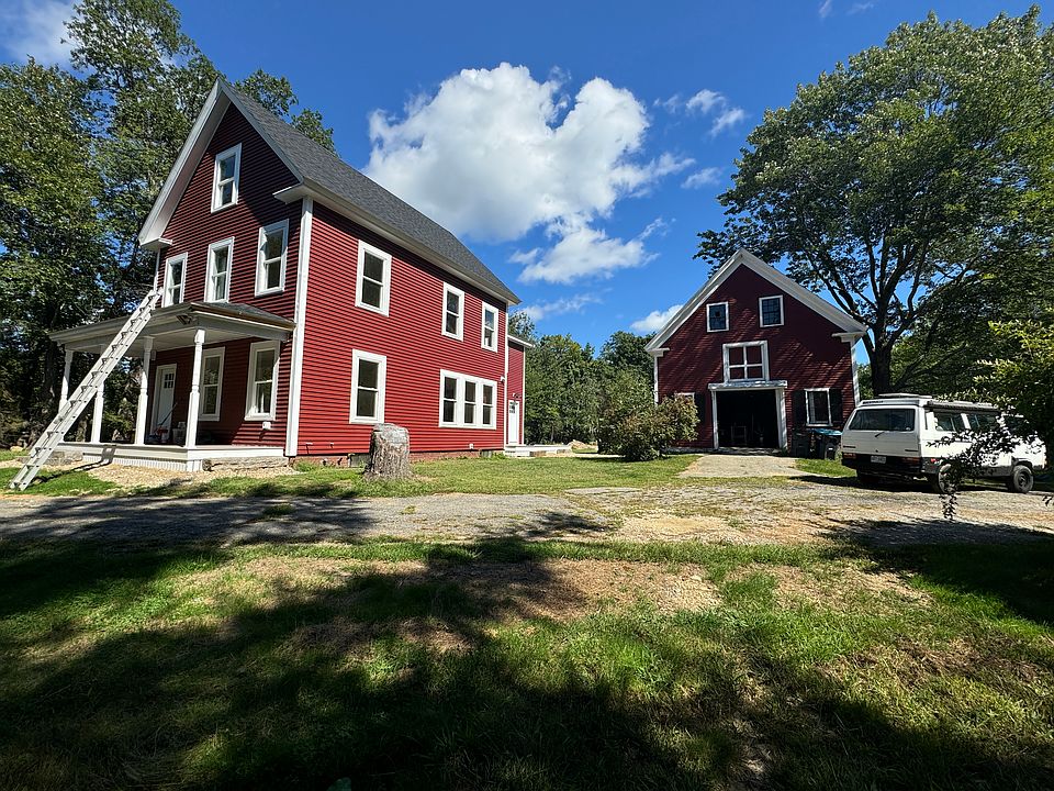 Main house on left with farmers porch and private entrance