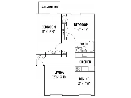 Floor plan Two Bedroom
