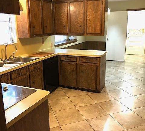 Kitchen with tile floor