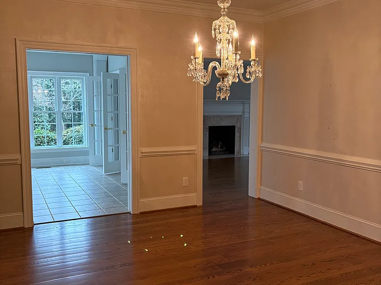 Dining Room is central to Living Room, Sunroom and Great Room