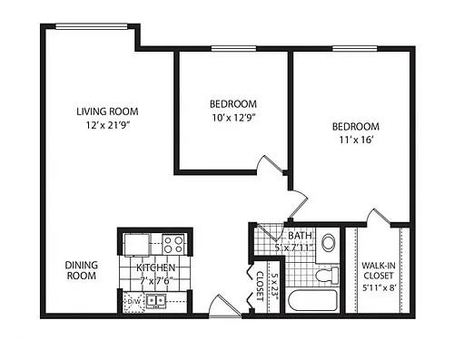 Floor plan 2 Bed