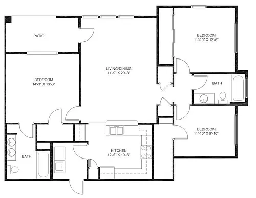 Floor plan 3 Bedroom