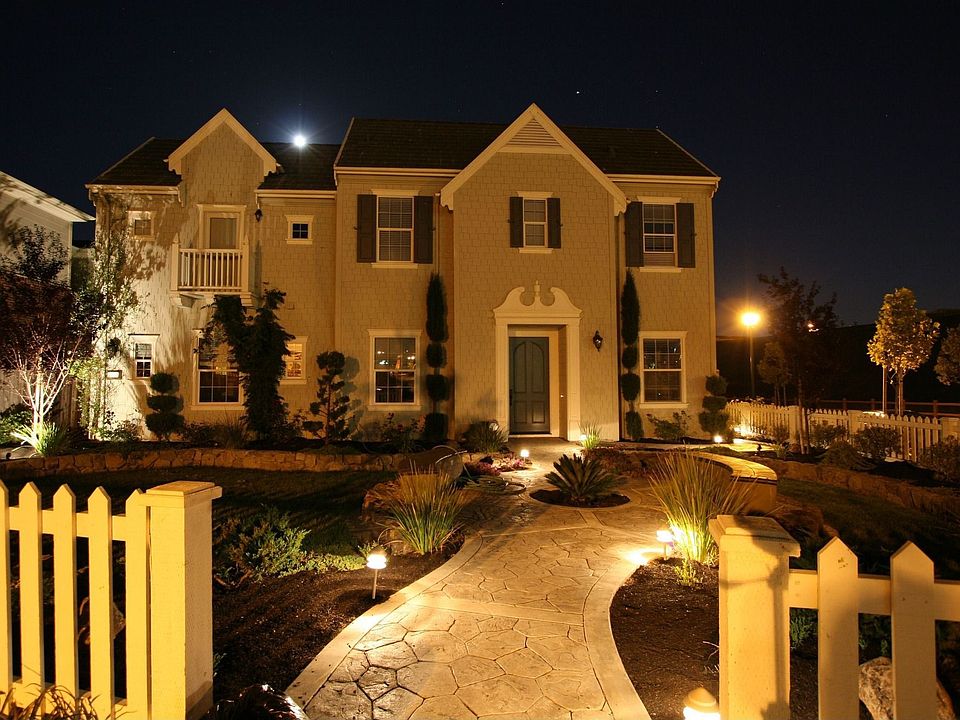 Front, Night, Landscape Lighting