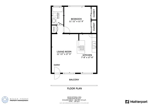 Floor plan 1 Bed 1 Bath