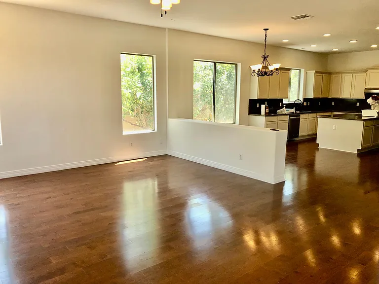 Wood floors in main area