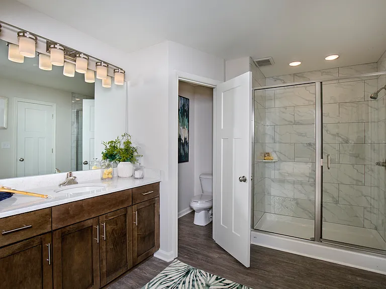 Spacious bathroom with walk-in shower
