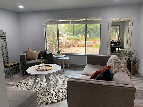 Living room and front patio