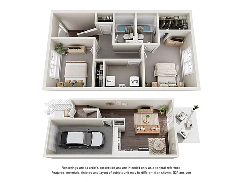 Floor plan 2 bed, 2 bath