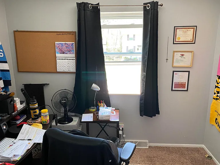 bedroom used as office does not show new life proof plank flooring which is thruout house.
