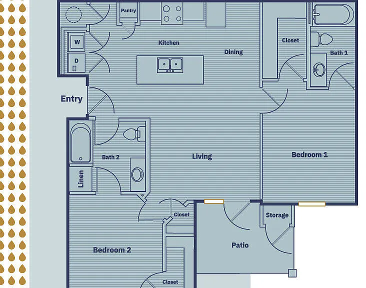 The Linen: 2BR 2BA