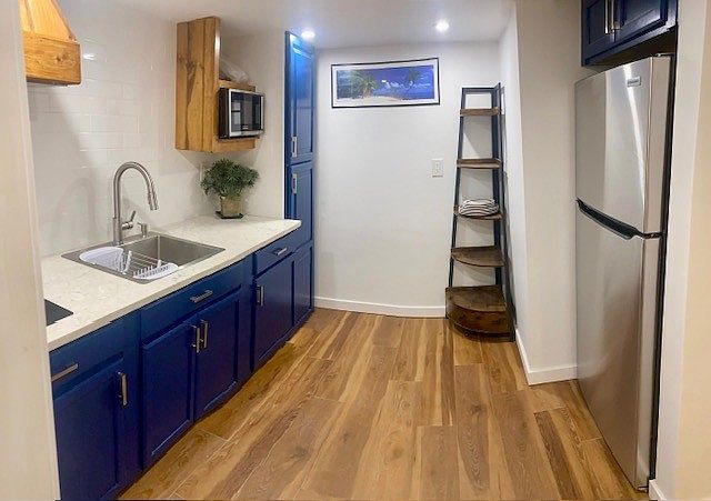Full Kitchen View with New Fridge & Freezer