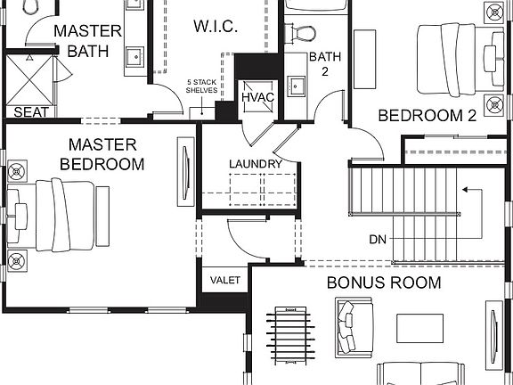 Hamilton--Second Floor Optional 4th Bedroom