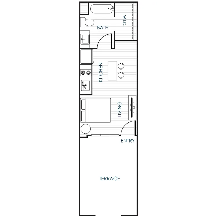 Floor plan Studio Furnished Garden Unit