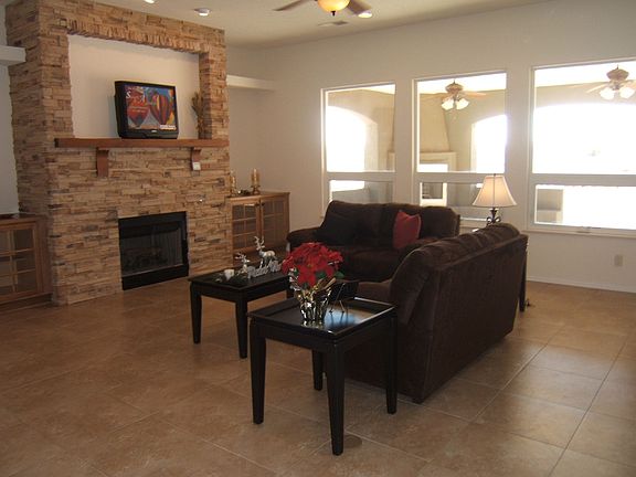 Living Area w/stone accent fireplace