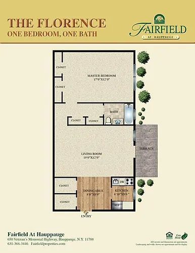 Floor plan The Florence One Bedroom Upper
