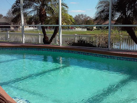 Pool overlooking lake