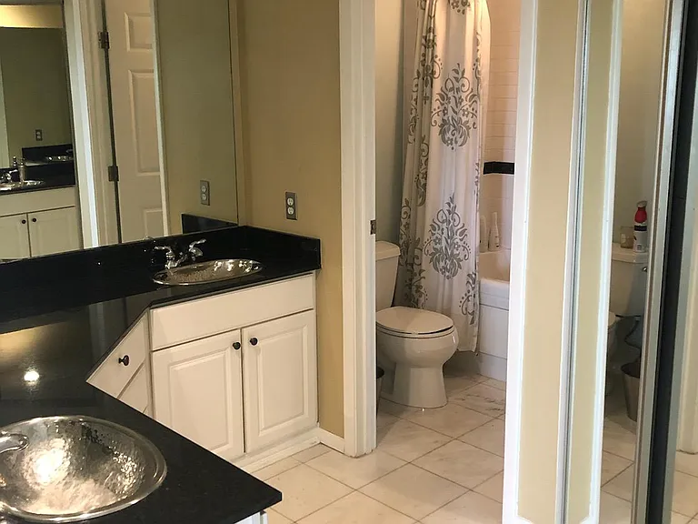 Master bath upstairs with walk in closet.