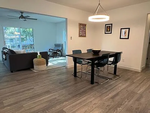 Large dining room table.