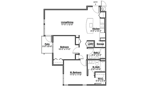 Floor plan 2 Bed 2 Bath