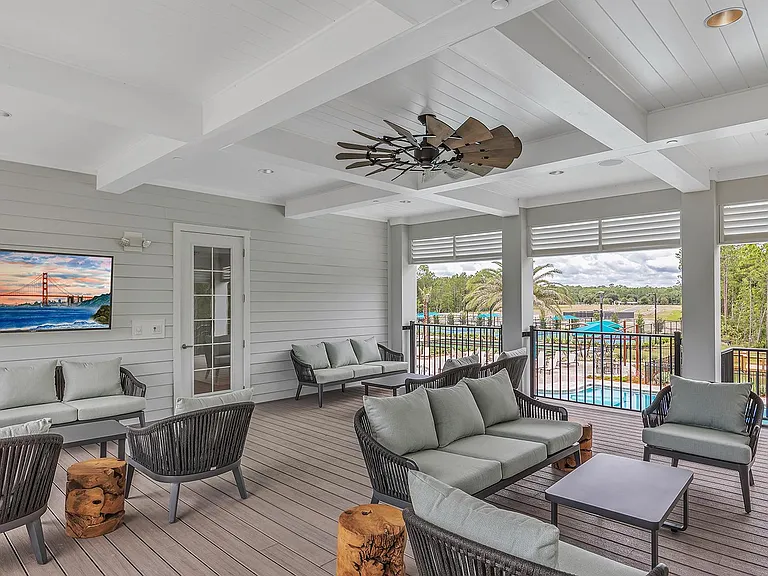 Amenities Center 2nd floor outdoor area w/ large screen TV