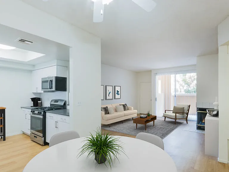 Living Room with Hard Surface Flooring and Fireplace