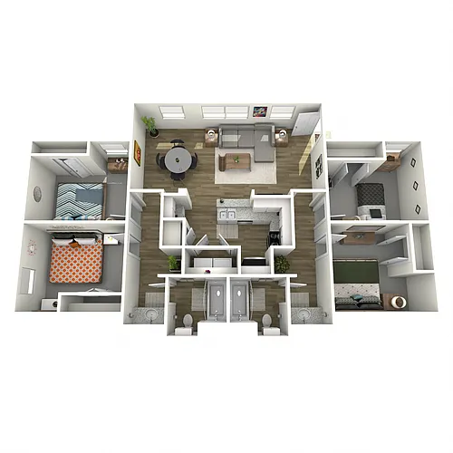 Floor plan Upgraded 4 Bed 2 Bath