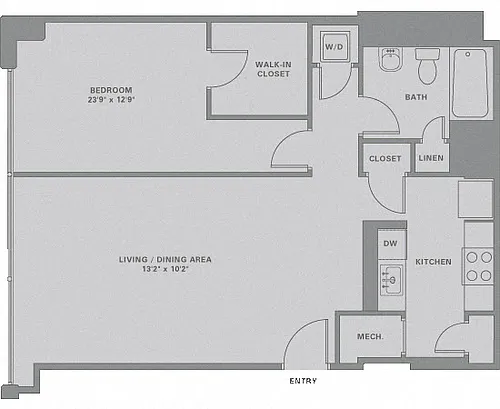 Floor plan 1 Bed/1 Bath-A18