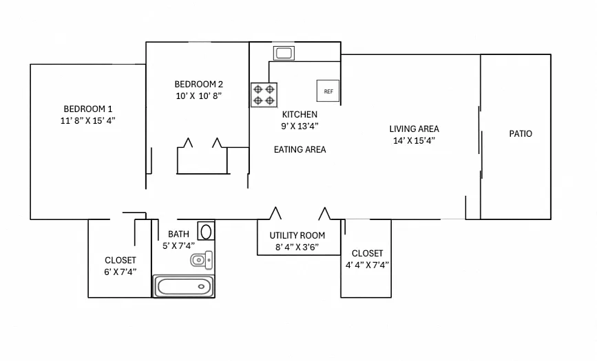 Floor plan T-Y 2BD