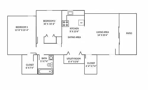 Floor plan T-Y 2BD