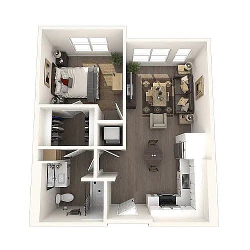 Floor plan 1 Bedroom 1 Bath