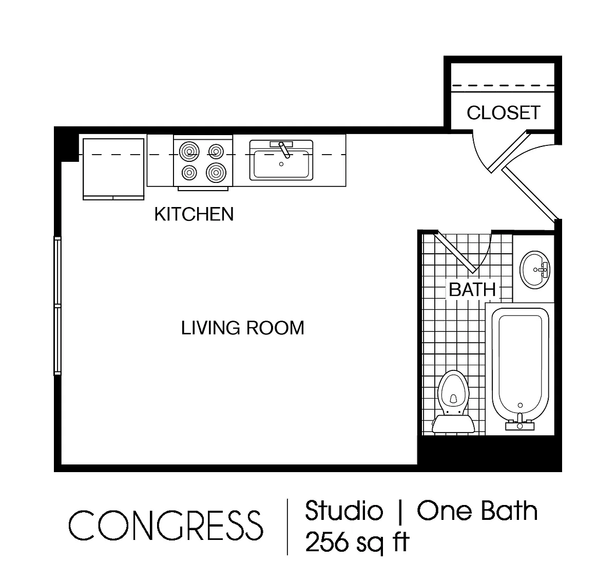 Floor plan Congress Studio 256