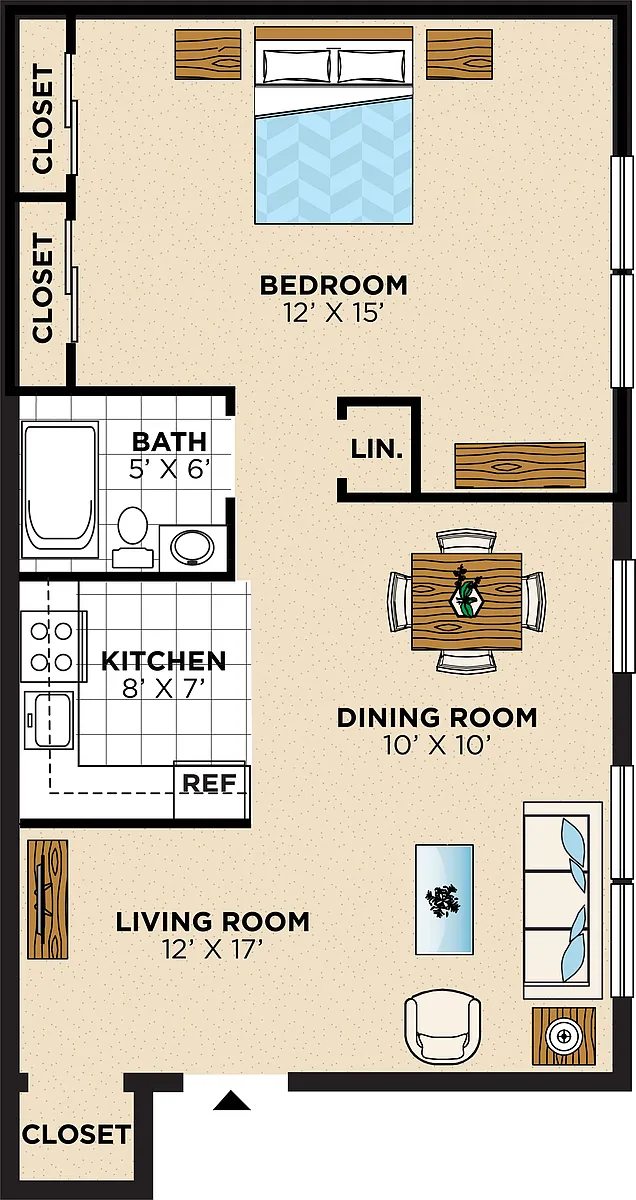 Floor plan One Bedroom