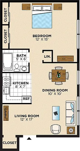 Floor plan One Bedroom
