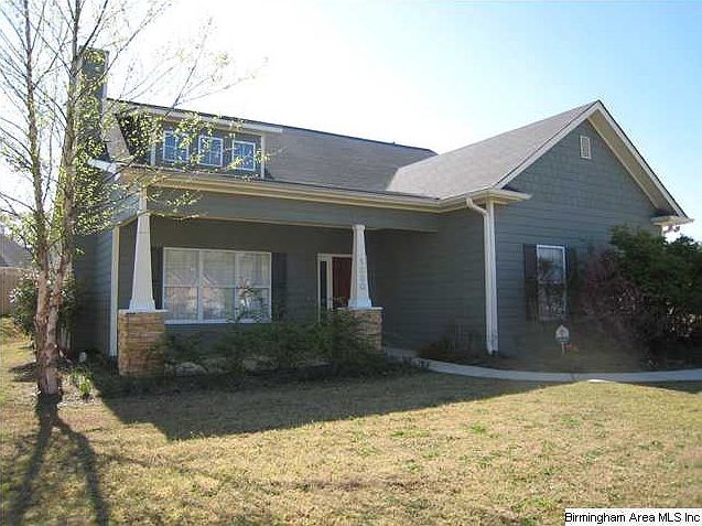 Front of house showing porch