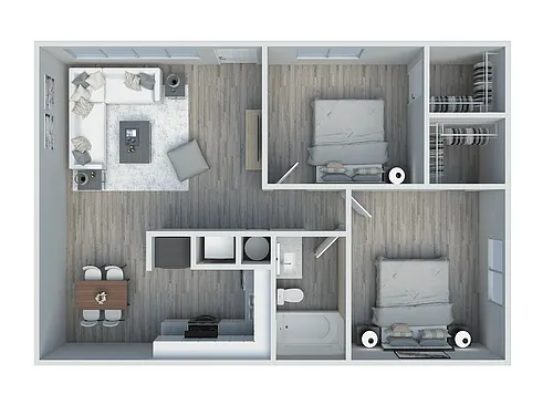 Floor plan 2 Bedroom 1 Bathroom