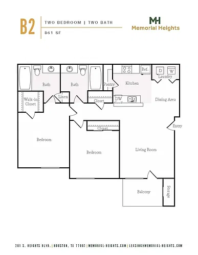 Floor plan Two bedroom B2