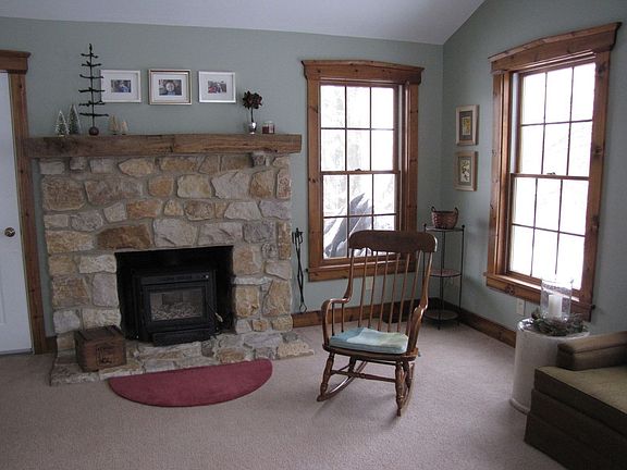 Fireplace with wood insert