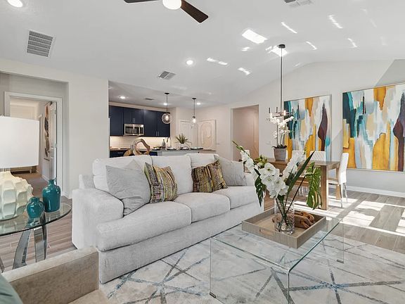 Vaulted ceiling in main living area