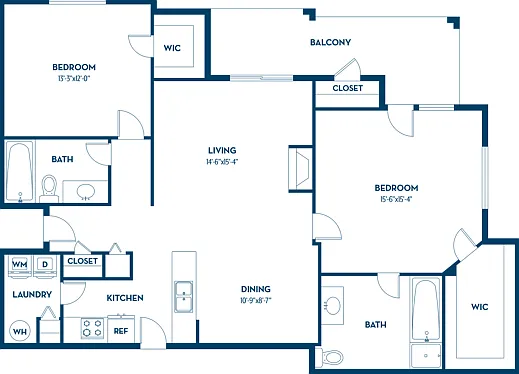 2 Bedroom | 2 Bath | 1243 SF (Attached Garage Available) 2 Bedroom | 2 Bath | 1243 SF (Attached Garage Available)