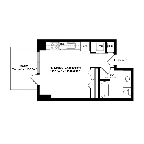 Floor plan Studio-e10.1