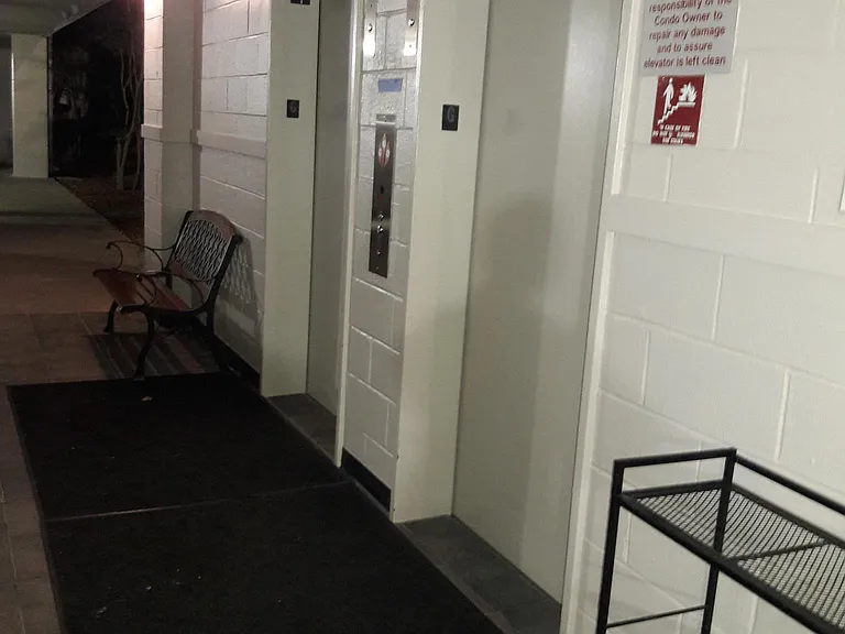 Two elevators bench, and exchange book rack.