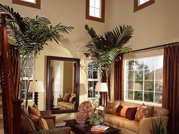 Living room of model home