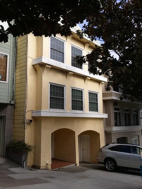 View from Dolores. This is 2-unit building with separate entrances. The available rental condo is on the top floor. Another condo (which is currently occupied) is on the 2nd floor.